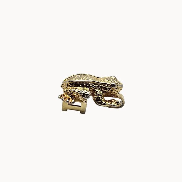 VTG 1975 Mimi Di Gold Tone Figural Frog Belt Buckle Accessory Whimsical Fairy - Picture 2 of 8